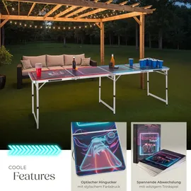 Tectake Bierpongtisch 61 cm x 240 cm x 71 cm Bunt