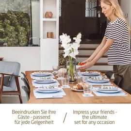 MIQIO 18 er Set Tischsets 6 Platzsets Bestecktaschen Glasuntersetzer,