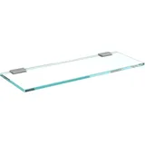 bijon Glasregal Glasablage Wandregal Glas Bad-Regal Glas Badezimmer Regal Badablage Ablageregal - 8mm Hartglas, 40 x 20 cm, Klarglas + Halterung F - Edelstahl Optik