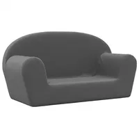 VidaXL Kindersofa 2-Sitzer Anthrazit Weich Plüsch