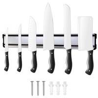 Herboom Magnetleiste Messer (31.5x4.5cm) Wandmontage Edelstahl Magnet Messerhalter, Universeller Messerhalter Magnetisch für Utensilien und Werkzeuge