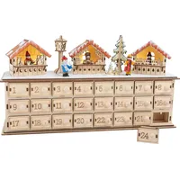 Adventskalender aus Holz Weihnachtsbasar - Gelb