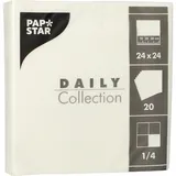 Papstar Servietten Daily Collection weiß 2-lagig 24,0 x 24,0 cm, 20 St.