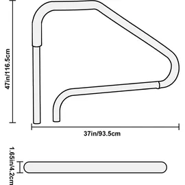 Vevor Handlauf Edelstahl weiß 1165 x 42 x 935 mm