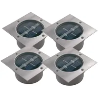 RANEX Bodeneinbaustrahler Edelstahl, Glas 10x10 cm 4er Set grau