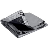 Woltu Abdeckplane wasserdicht, 180g/m2 PE Schutzplane mit Ösen, UV stabil : Grau-schwarz 5x6 m Farbe: Grau-Schwarz Größe: 5x6 m - Schwarz
