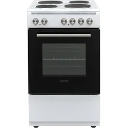 Daewoo F5EH01WL1DE Standherd mit 4 Kochplatten inkl. 1 Blitzkochplatte / 55 L / 3 Beheizungsarten / Leicht-Reinigungs Email / Weiß
