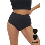 MyMonthlys Inkontinenzslip Periodenunterwäsche MONA High Waist 2er schwarz starke Blutung schwarz L/40