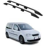Omac Dachträger Dachreling Dachgepäckträger für VW Caddy III 2003-2015 L2 Langer 2x (2-St), Rostbeständig, Einfache Montage, Korrosionsbeständig schwarz