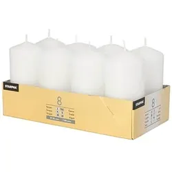 8 STARPAK Stumpenkerzen weiß