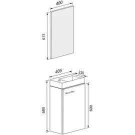 Möbel Kraft Waschplatz 4-tlg. Schwarz Weiß