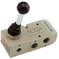 Riegler 3/2-Wegeventil, man. 90° Hebel monostabil G 1/8