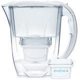 Aqua Optima PJ0632 Oria Wasserfilterkanne, 2,8 Liter Fassungsvermögen, Mit 1 x 30 Day Evolve+ Wasserfilterkartusche, Weiß Slim Kühlschrank Fit Kanne, Mit Fast Flow 5-Stufen-Filtrationstechnologie