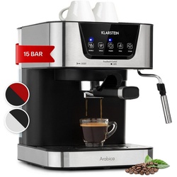 Klarstein Filterkaffeemaschine Arabica, 1.5l Kaffeekanne silberfarben