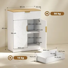 Homcom Sideboard 32 x 82 x 60 cm Weiß