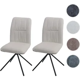 Mendler Esszimmerstuhl HWC-N99 Stoff creme 2er Set