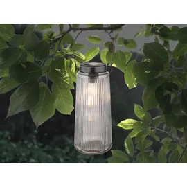 meineWunschleuchte 2er Set LED Solar Laterne Outdoor Gartenbeleuchtung Solarlampe Balkon, Höhe 25cm