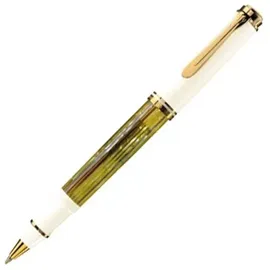 Pelikan Tintenroller Souverän® R400, 24-Karat vergoldete Zierelemente, Schildpatt-Weiß