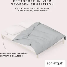 schlafgut Knitted Jersey unifarben Grau 155 x 220 cm + 40 x 80 cm