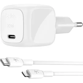 Belkin BoostCharge kompaktes Ladegerät, PD, und PPS inkl.lightning Kabel Weiß