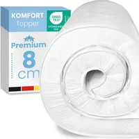 Eloneo Topper 8cm dick, Komfortschaum, für Hausstauballergiker, schadstoffgeprüft, waschbarer