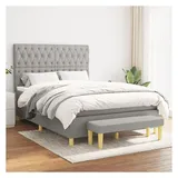 vidaXL Boxspringbett 140 x 200 cm Hellgrau
