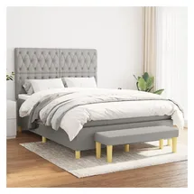 vidaXL Boxspringbett 140 x 200 cm Hellgrau
