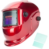 Automatik Schweißhelm Automatische Verdunkelung Schweißmaske + Solarzellen, inkl. 2 Vorsatzscheiben Schweißschirm mit großem Sichtfeld, für MIG MAG Wig und Lichtbogenschweißen, DIN 9-13 SN854