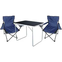 Mojawo Camping Set Campingtisch 2 Campingstuhl Blau