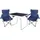 Mojawo Camping Set Campingtisch 2 Campingstuhl Blau
