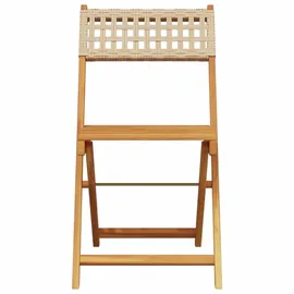 vidaXL 3-tlg. Bistro-Set Beige Poly Rattan und Massivholz