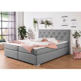 Home Affaire Boxbett HOME AFFAIRE "Tynan", grau, B:194cm L:210cm, Komplettbetten, Boxspringbett, wahlweise mit Bettkasten, in H2, H3 & H4 erhältilich
