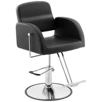 Physa Armlehnstuhl Friseurstuhl mit Fußstütze höhenverstellbar Barber-Stuhl 200kg schwarz, Schwarz, Silbern schwarz|silberfarben