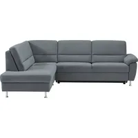 CALIZZA INTERIORS Ecksofa »Onyx L-Form«, Ottomane links oder rechts, wahlweise mit Bettfunktion, Breite 257 cm grau