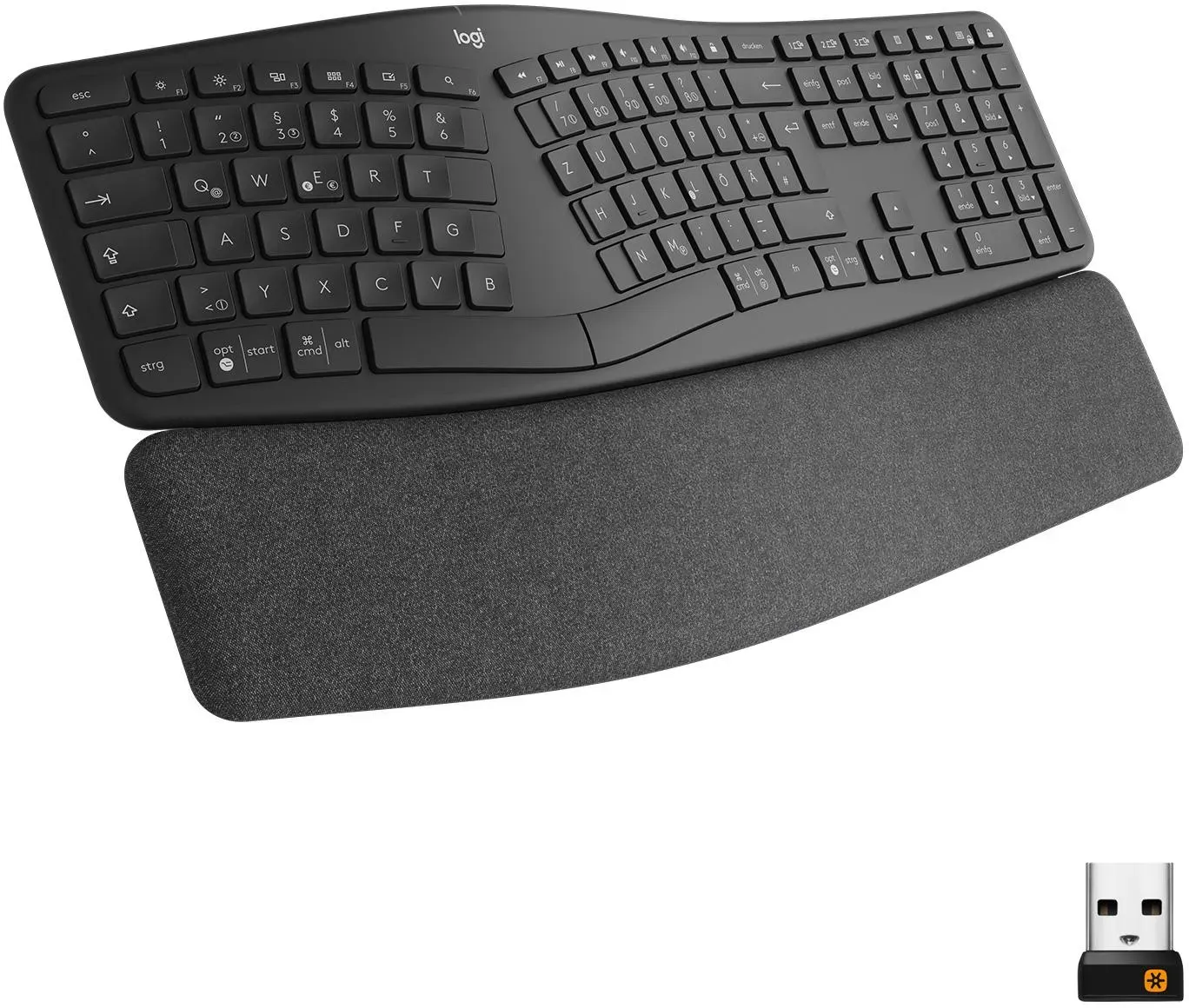 Logitech ERGO K860 Tastatur (Ergonomisch, Bluetooth 5.0, 2,4-GHz, Deutsch (Qwert...