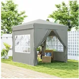 Outsunny Faltpavillon 2,5 x 2,5 m inkl. 4 Seitenteile Hellgrau