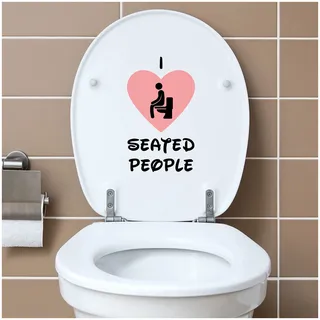 Deko Aufkleber WC Deckel Toilettendeckel Bad Badezimmer Klo Funsticker Toilettensitz Klodeckel lustiger Spruch selbstklebend (R173-11 I love seated people)