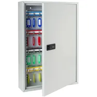 HMF 13664-07 Schlüsselschrank mit Zahlencode, Schlüsselkasten groß, 64 Haken, 45 x 30 x 8 cm, Lichtgrau