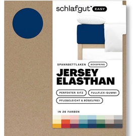 SCHLAFGUT Easy Jersey Elasthan Boxspring 90 x 200 - 100 x 220 cm blue deep