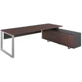 xlmoebel Designer Eckschreibtisch braun schwarz Luxus Büroarbeitsplatz Modern