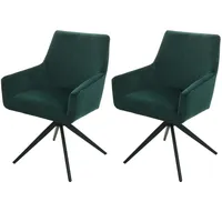 Mendler 2er-Set Esszimmerstuhl HWC-L91, Küchenstuhl Armlehne drehbar Auto-Position Stoff