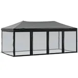 vidaXL Partyzelt Faltbar mit Mesh-Seitenwänden Schwarz 3x6 m