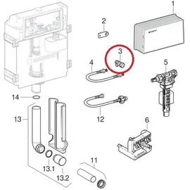tecuro Eckventil 1/2 Zoll x 3/8 Zoll/Quetschverschraubung Ø 10 mm - DN 10, selbstdichtend, passend zu UP-Spülkasten