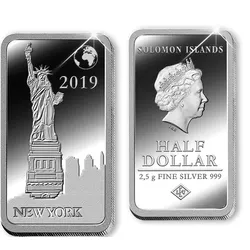 Feinsilber-Barrenmünze Wahrzeichen "New York"