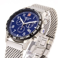 Swiss Alpine Military by Grovana Herrenuhr 1746.9135 Chronograph Milanaiseband