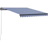 vidaXL Einziehbare Handbetrieben Markise 300 x 250 cm blau/weiß 3055184