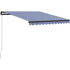 vidaXL Einziehbare Handbetrieben Markise 300 x 250 cm blau/weiß 3055184