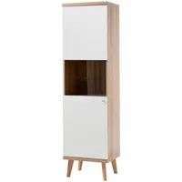 Furn.design Vitrine weiß Eiche Riviera 50 x 197 cm,