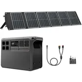 DJI Power 2000 Tragbare Powerstation 2048 Wh, 3000W Solar Generator mit 1 x 100 W faltbarem Solarpanel, Notstromaggregat für Zuhause, Camping/Wohnmobile/Notstrom. MPPT separat.