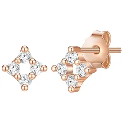 Glanzstücke München Ohrstecker Quadrat Sterling Silber Zirkonia in Roségold 5,1 mm Damen 
